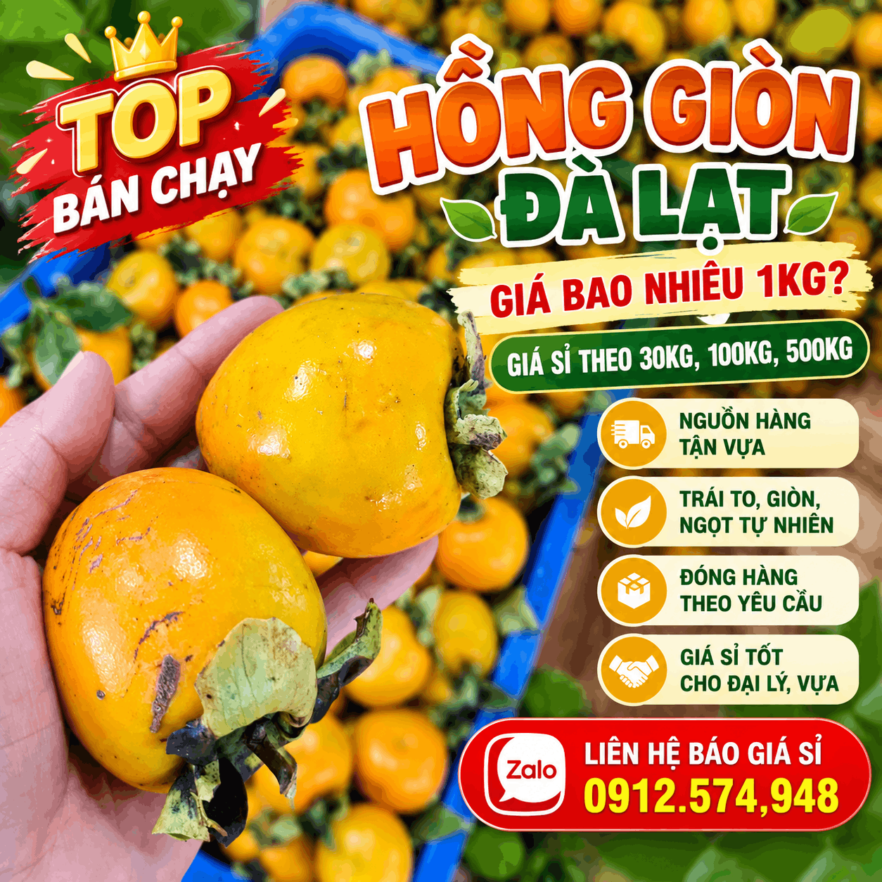 giá sỉ hồng giòn đà lạt 50kg